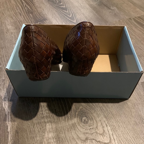 Ron White woven brown leather low wedge shoes sz39 - Picture 3 of 5